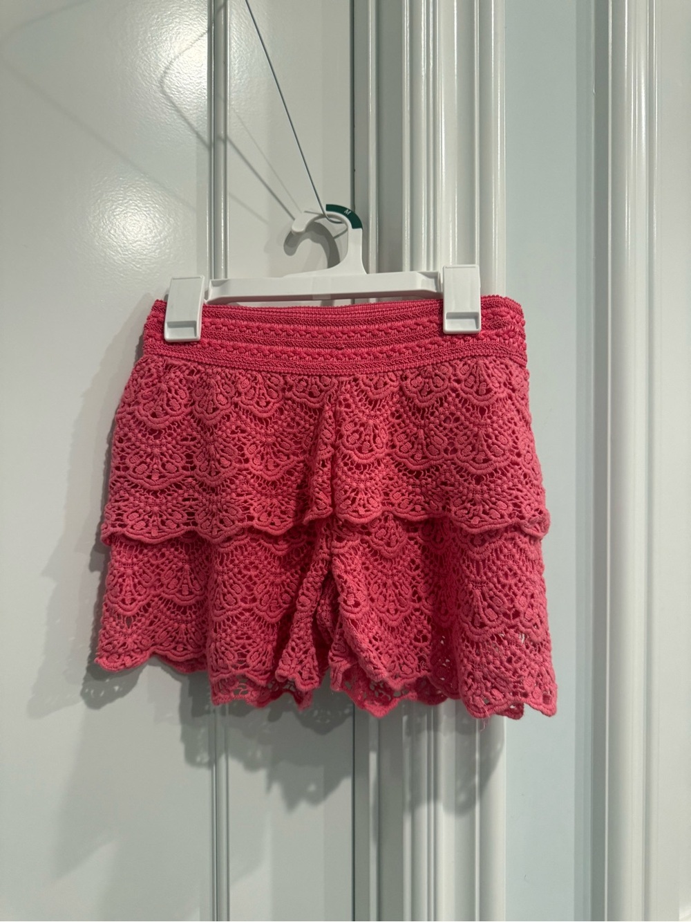 Justice Pink Crochet Tiered Skort